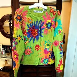 VTG MICHAEL SIMON ABSTRACT ART SWEATER, ONE SIZE